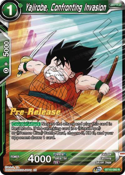 Yajirobe Confronting Invasion BT15-080 Saiyan Showdown Pre-Release Cards Dragonball Super card