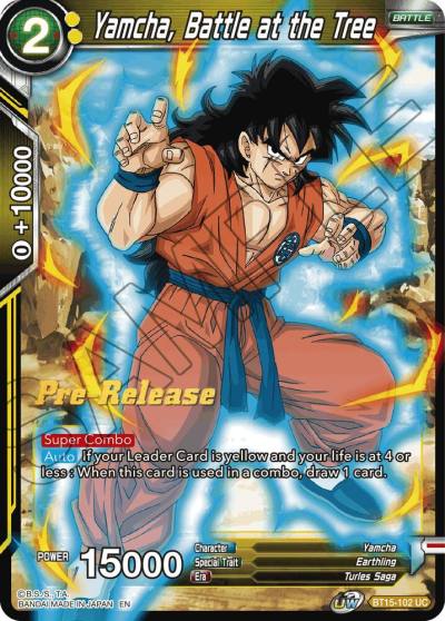 Yamcha Battle at the Tree BT15-102 Saiyan Showdown Pre-Release Cards Dragonball Super card
