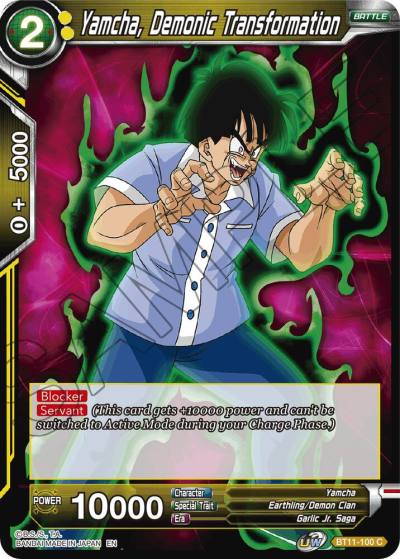 Yamcha Demonic Transformation BT11-100 Vermilion Bloodline Dragonball Super card