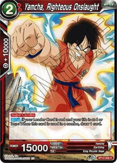 Yamcha Righteous Onslaught BT12-008 Vicious Rejuvenation Dragonball Super card
