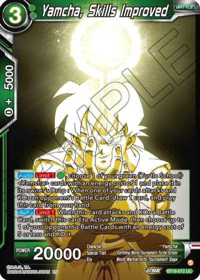 Yamcha Skills Improved Foil BT18-072 Dawn of the Z-Legends Dragonball Super card