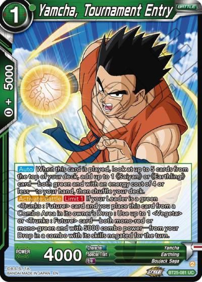 Yamcha Tournament Entry BT25-081 Legend of the Dragon Balls Dragonball Super card