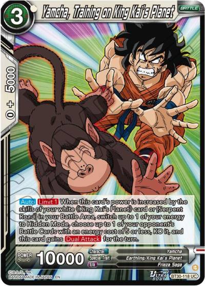 Yamcha Training on King Kais Planet BT30-118 Three Glorious Fighters Dragonball Super card