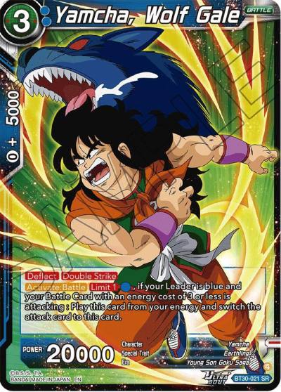 Yamcha Wolf Gale BT30-021 Three Glorious Fighters Dragonball Super card