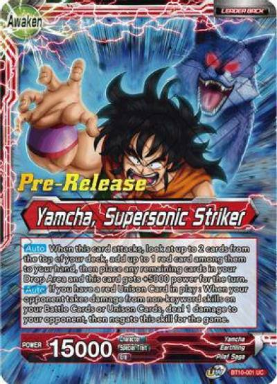 Yamcha Yamcha Supersonic Striker BT10-001 Rise of the Unison Warrior Pre-Release Cards Dragonball Super card