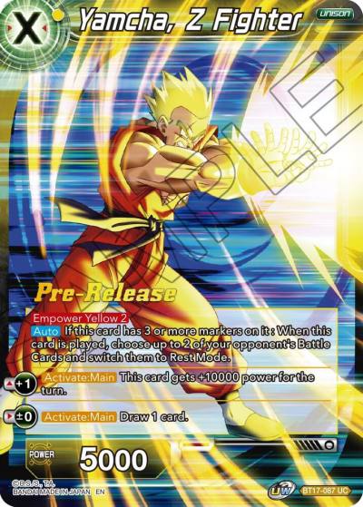 Yamcha Z Fighter BT17-087 Ultimate Squad Pre-Release Cards Dragonball Super card
