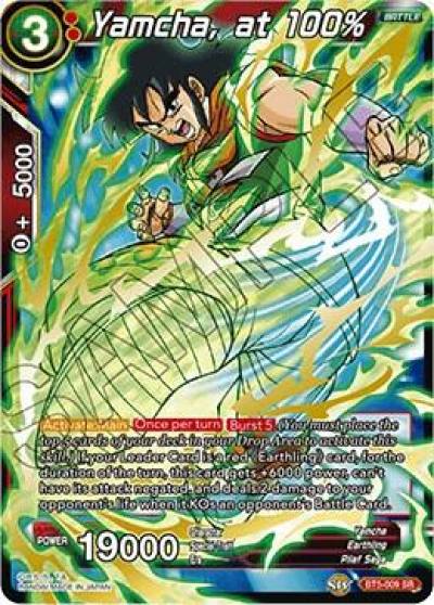 Yamcha at 100pct BT5-009 Miraculous Revival Dragonball Super card
