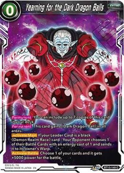 Yearning for the Dark Dragon Balls BT13-149 Supreme Rivalry Dragonball Super card