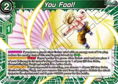 You Fool Foil BT24-061 Beyond Generations Dragonball Super card