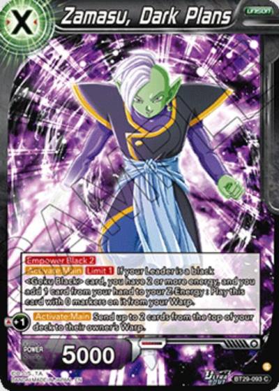 Zamasu Dark Plans BT29-093 Fearsome Rivals Dragonball Super card