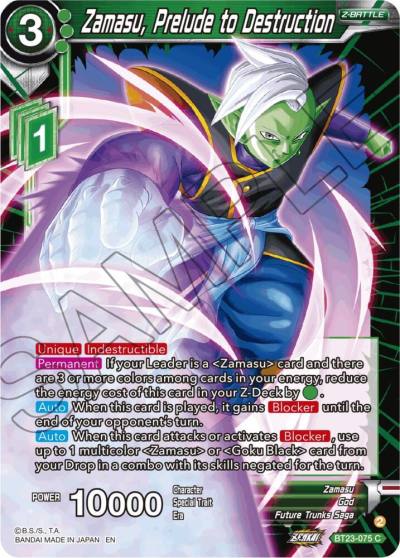 Zamasu Prelude to Destruction BT23-075 Perfect Combination Dragonball Super card