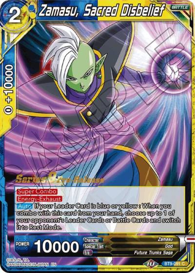 Zamasu Sacred Disbelief BT9-091 Universal Onslaught Pre-Release Cards Dragonball Super card