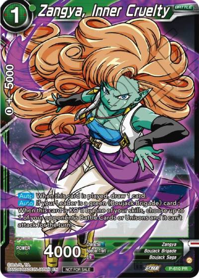 Zangya Inner Cruelty Zenkai Series Tournament Pack Vol8 P-610 Tournament Promotion Cards Dragonball Super card