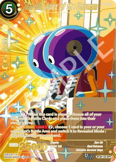 Zen Oh Apex of the Universe SPR BT28-125 Prismatic Clash Dragonball Super card