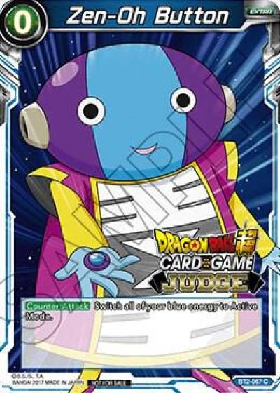 Zen Oh Button BT2-067 Judge Promotion Cards Dragonball Super card