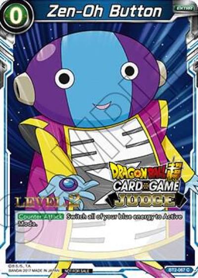 Zen Oh Button Level 2 BT2-067 Judge Promotion Cards Dragonball Super card