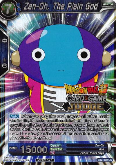 Zen Oh The Plain God BT2-060 Judge Promotion Cards Dragonball Super card