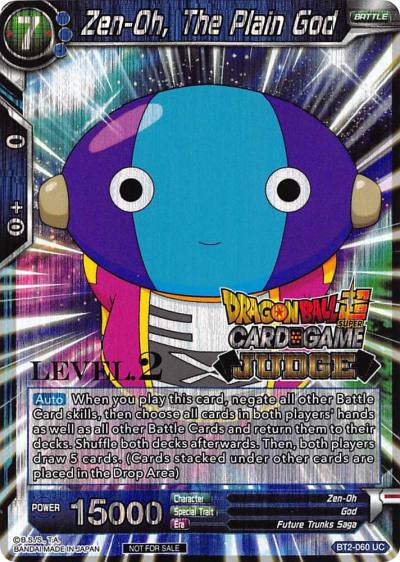 Zen Oh The Plain God Level 2 BT2-060 Judge Promotion Cards Dragonball Super card