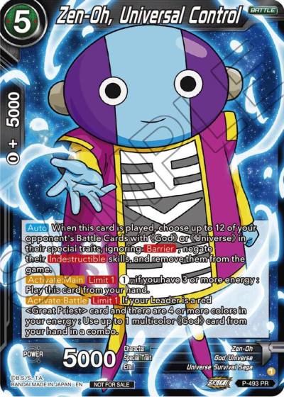 Zen Oh Universal Control Zenkai Series Tournament Pack Vol3 P-493 Tournament Promotion Cards Dragonball Super card