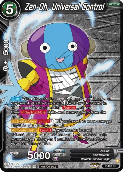 Zen Oh Universal Control Zenkai Series Tournament Pack Vol3 Winner P-493 Tournament Promotion Cards Dragonball Super card