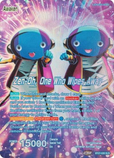 Zen Oh Zen Oh One Who Wipes Away SLR BT27-026 History of Z Dragonball Super card