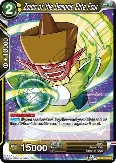 Zoldo of the Demonic Elite Four BT11-109 Vermilion Bloodline Dragonball Super card